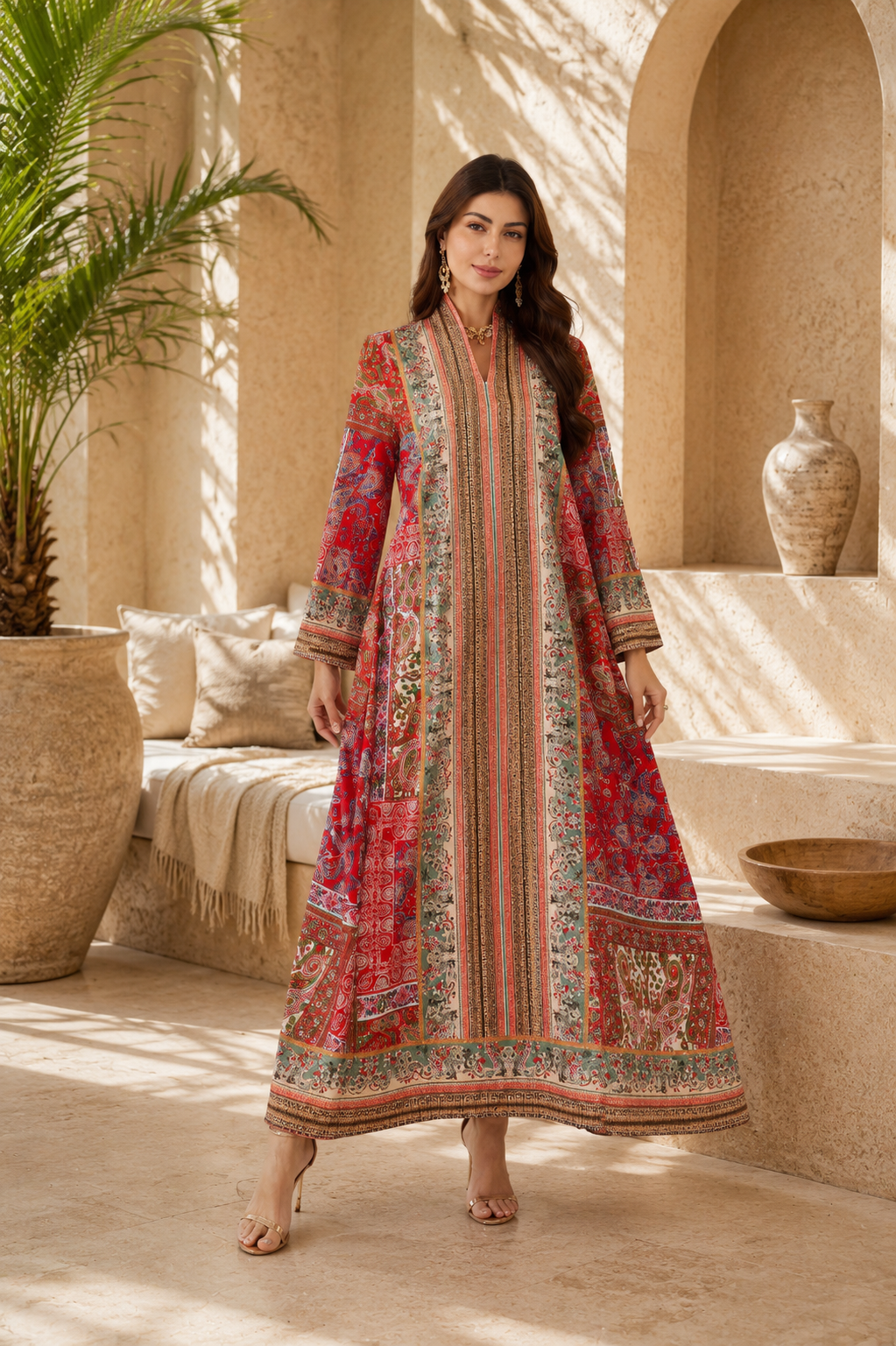 Dubai Abaya Womens Printed Pullover Dress
