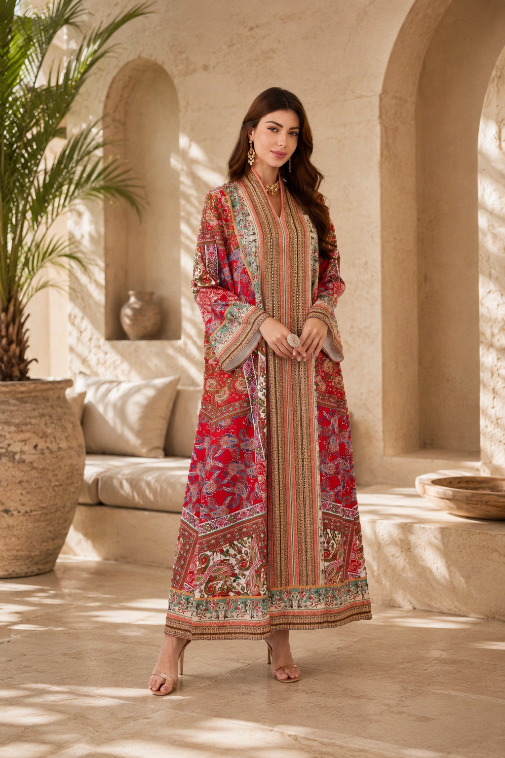 Dubai Abaya Womens Printed Pullover Dress