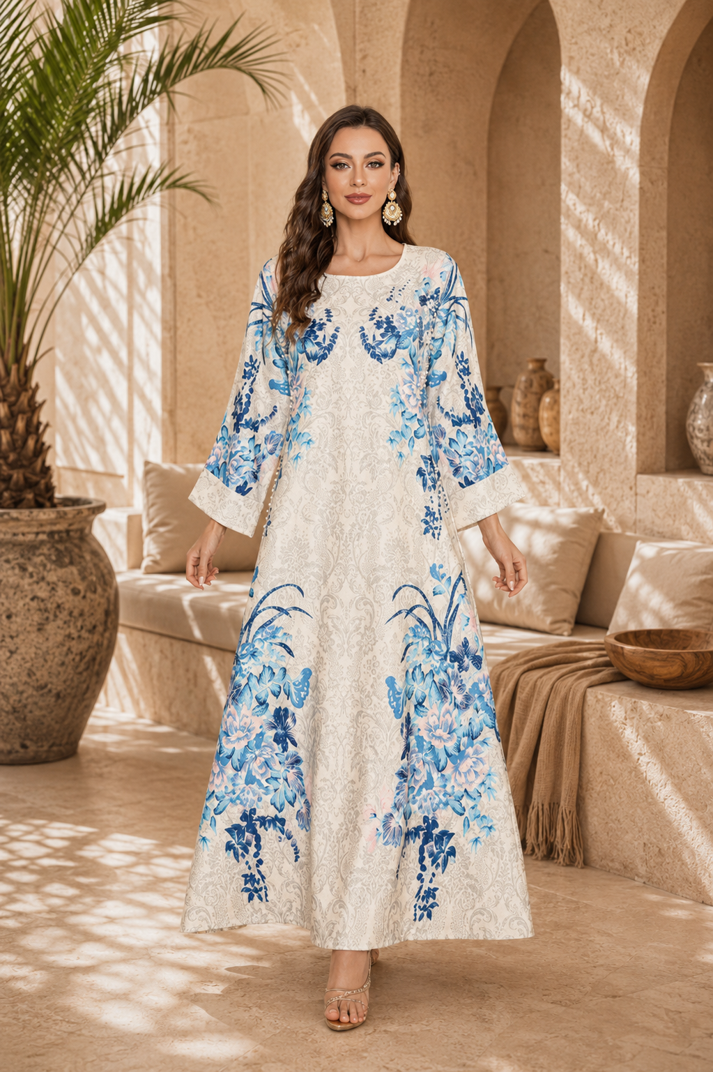 Elegant Floral Abaya