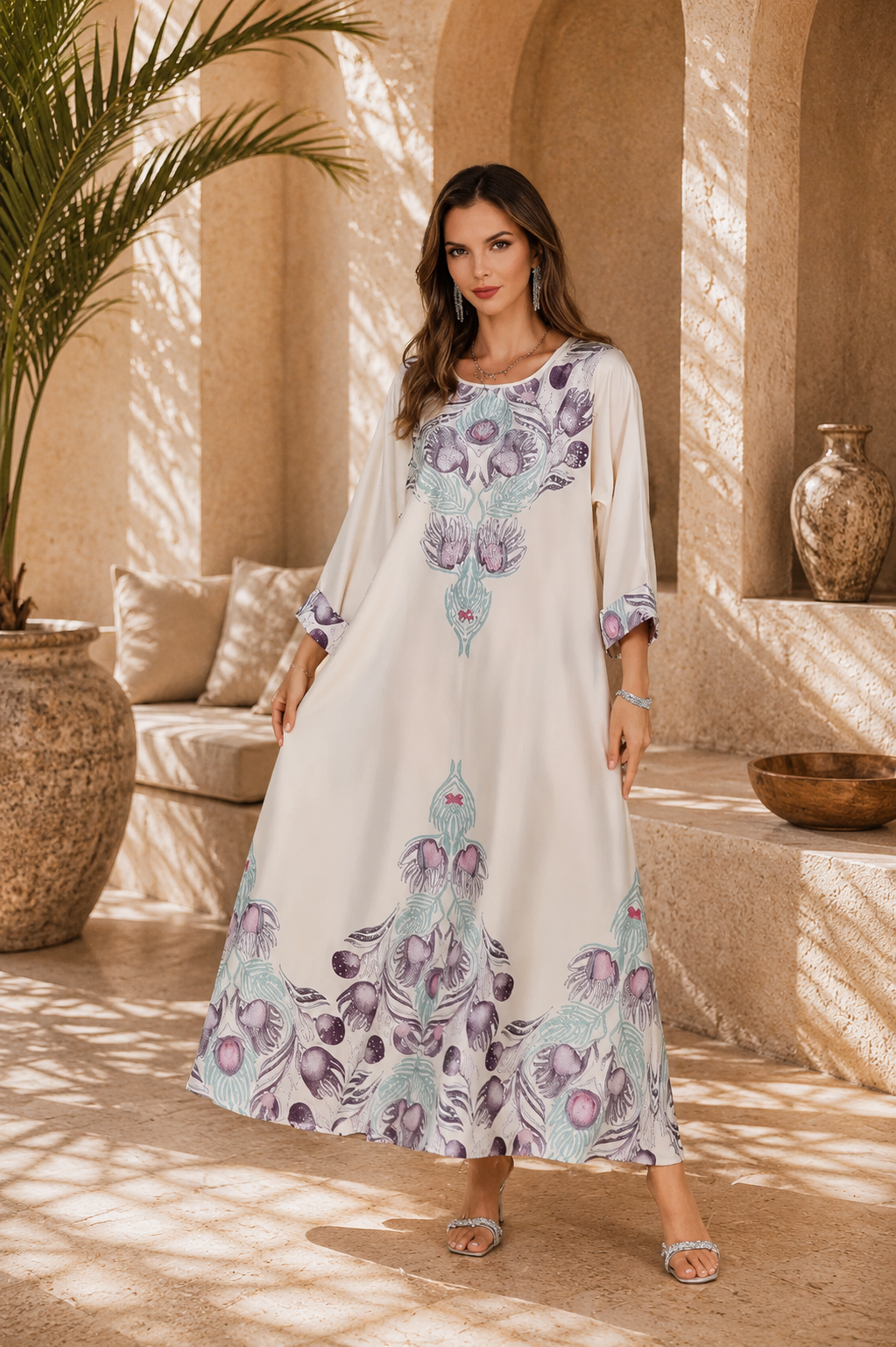 Floral Long Sleeve Abaya