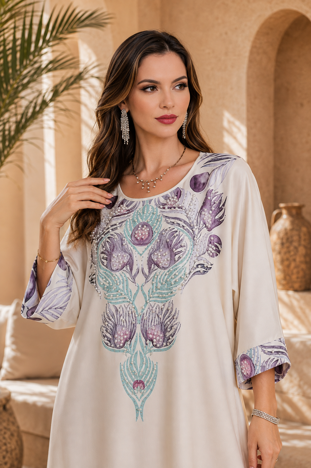 Floral Long Sleeve Abaya
