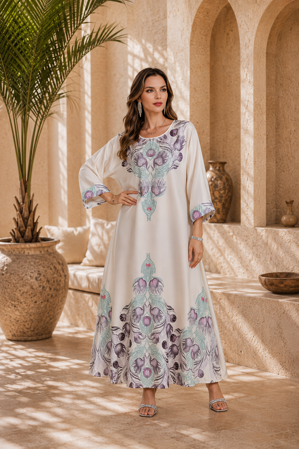 Floral Long Sleeve Abaya